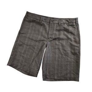 Fila Sport Golf‎ Shorts 38 Grey Black Plaid Performance Flat Front